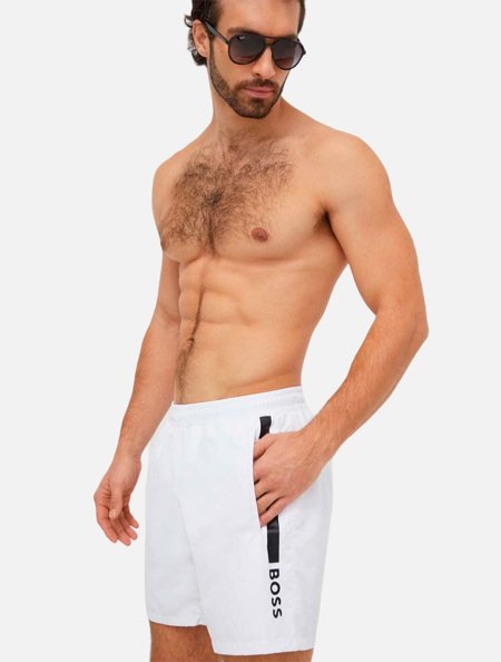 Short Hugo Boss Beachwear Dolphin Regular Branco Adamanto Store