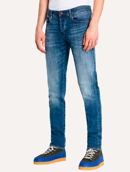 Calça Jeans Armani Exchange Masculina Slim Rzj 6RZJ10 Azul Escuro