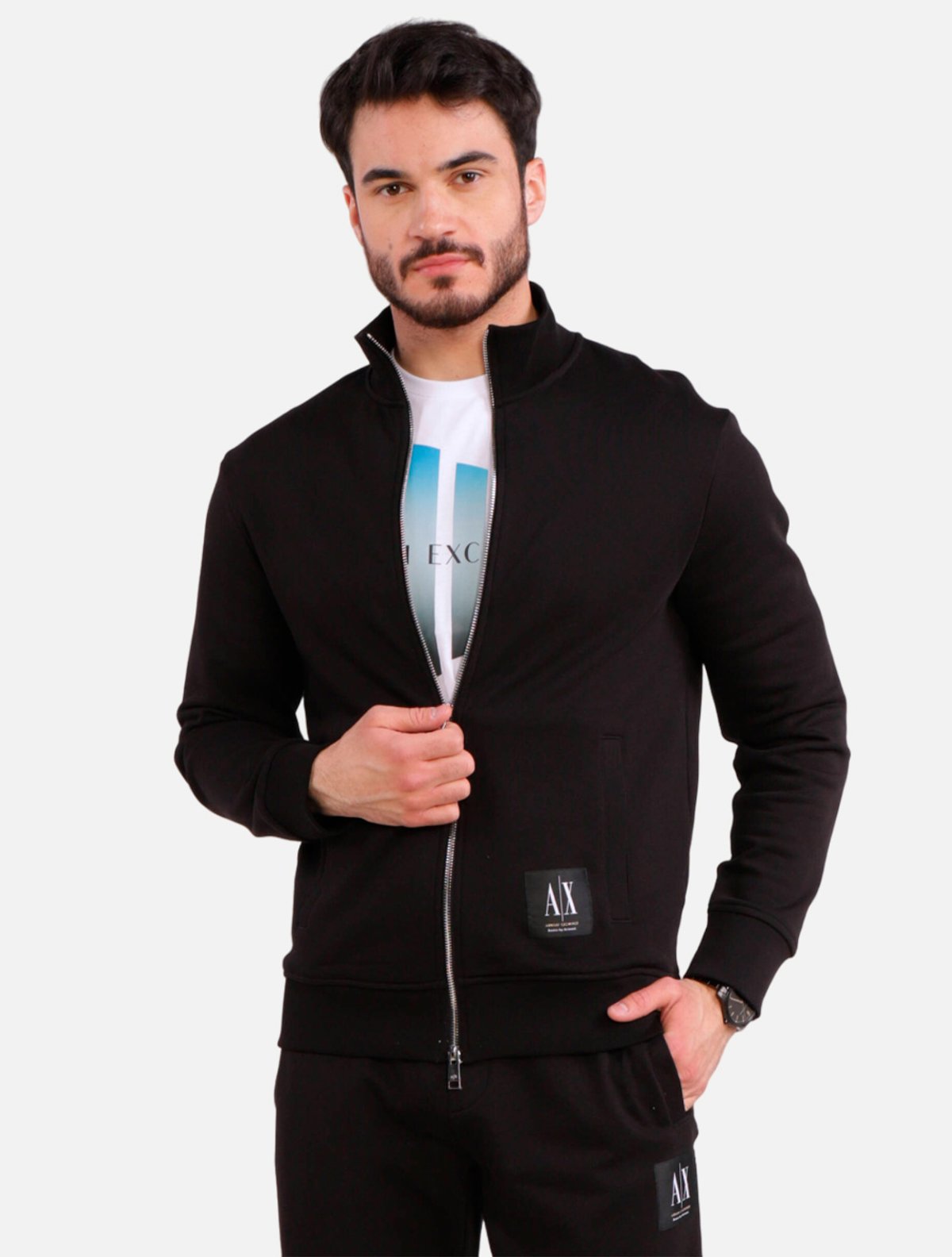 Jaqueta Armani Exchange Masculino Regular Moletom Zíper 3RZMAC