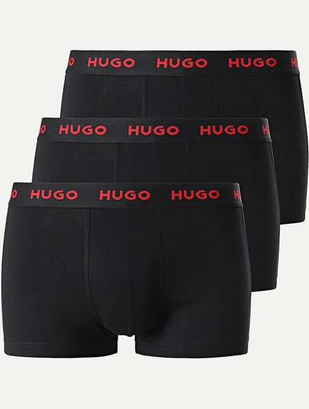 Kit Cueca Hugo Boss Masculina Trunk Triplet 50469766 Preta 3UN