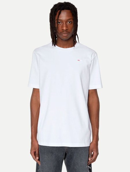 Camiseta Diesel Regular Fit T-Just Microdiv A06418 Branca