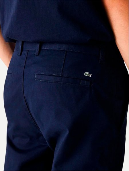 Calça Lacoste Slim Fit Sarja HH859523166 Azul Marinho Adamanto Store