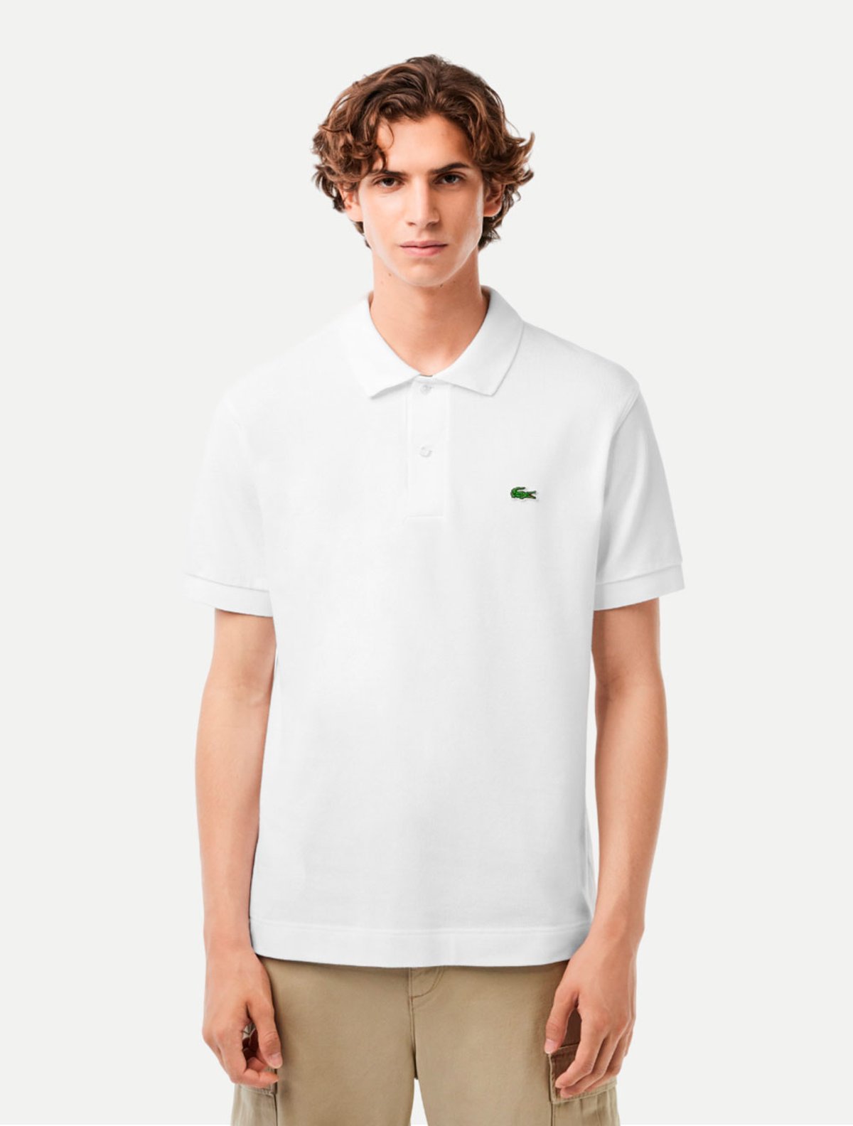 Polo Lacoste Masculina Classic Fit L1212001 Branca | Adamanto Store