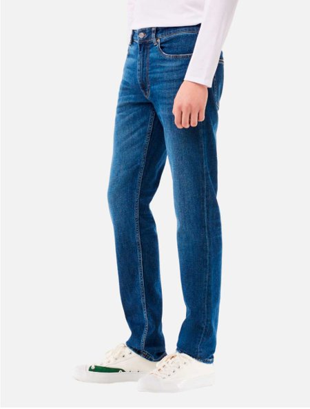 Calça Jeans Lacoste Slim Fit HH2704 Azul Estonado Adamanto Store