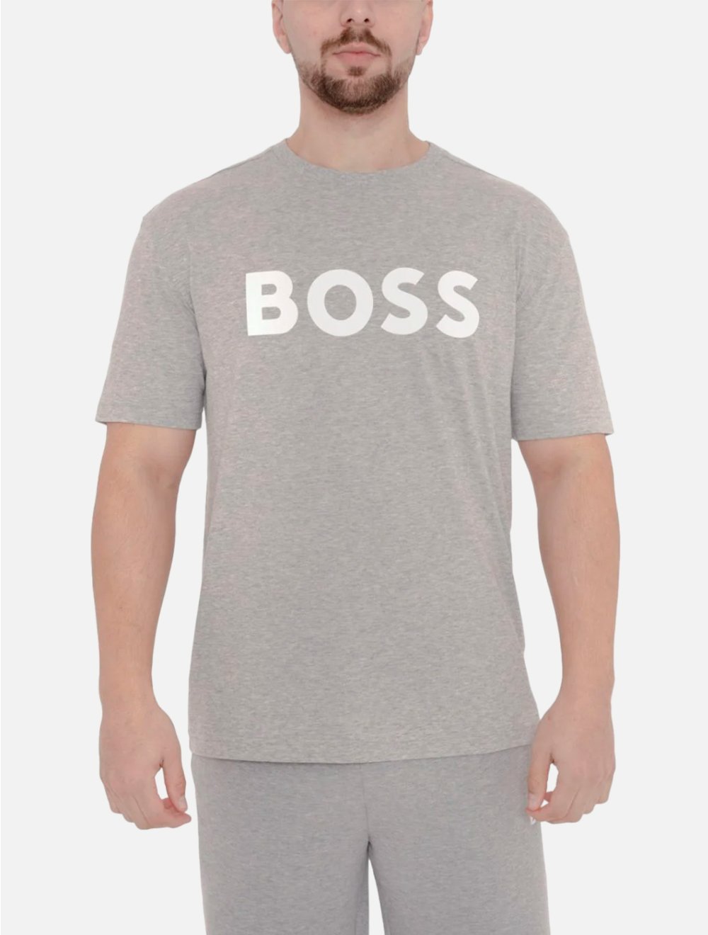 Camiseta Hugo Boss Masculina Regular Tee 1 Mescla Cinza | Adamanto Store
