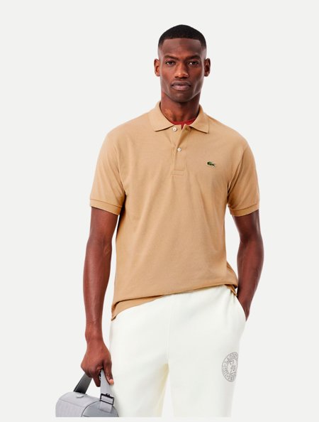 Polo Lacoste Masculina Classic Fit L121223 Cáqui | Adamanto Store