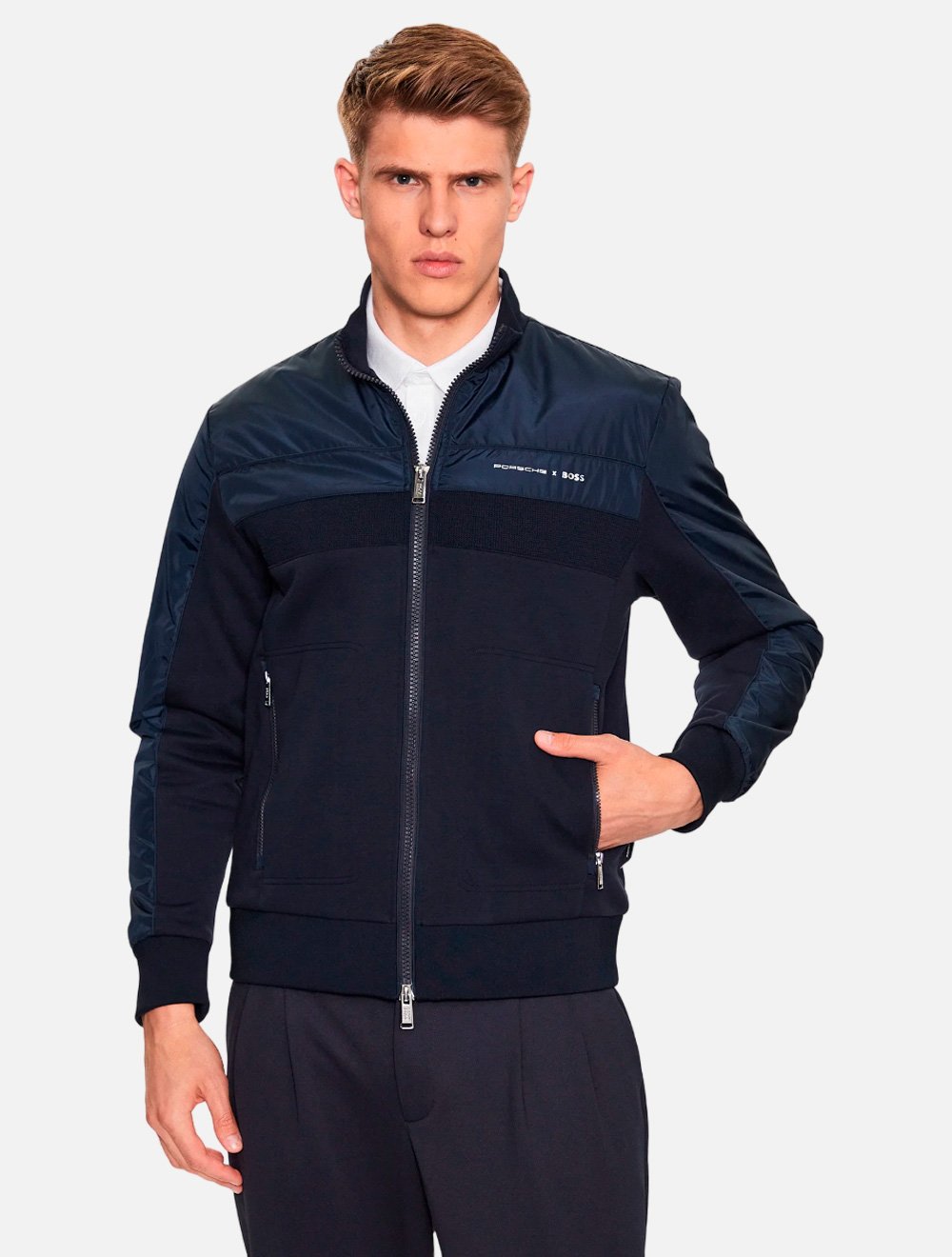Porsche x BOSS Hugo Bossネイビー ジャンパー　アウター Jaqueta Hugo Boss x Porsche Sheperd Azul Marinho | Adamanto Store