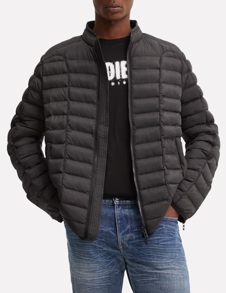 Jaqueta Diesel Masculina Regular Puffer W-Pilot Preta | Adamanto Store
