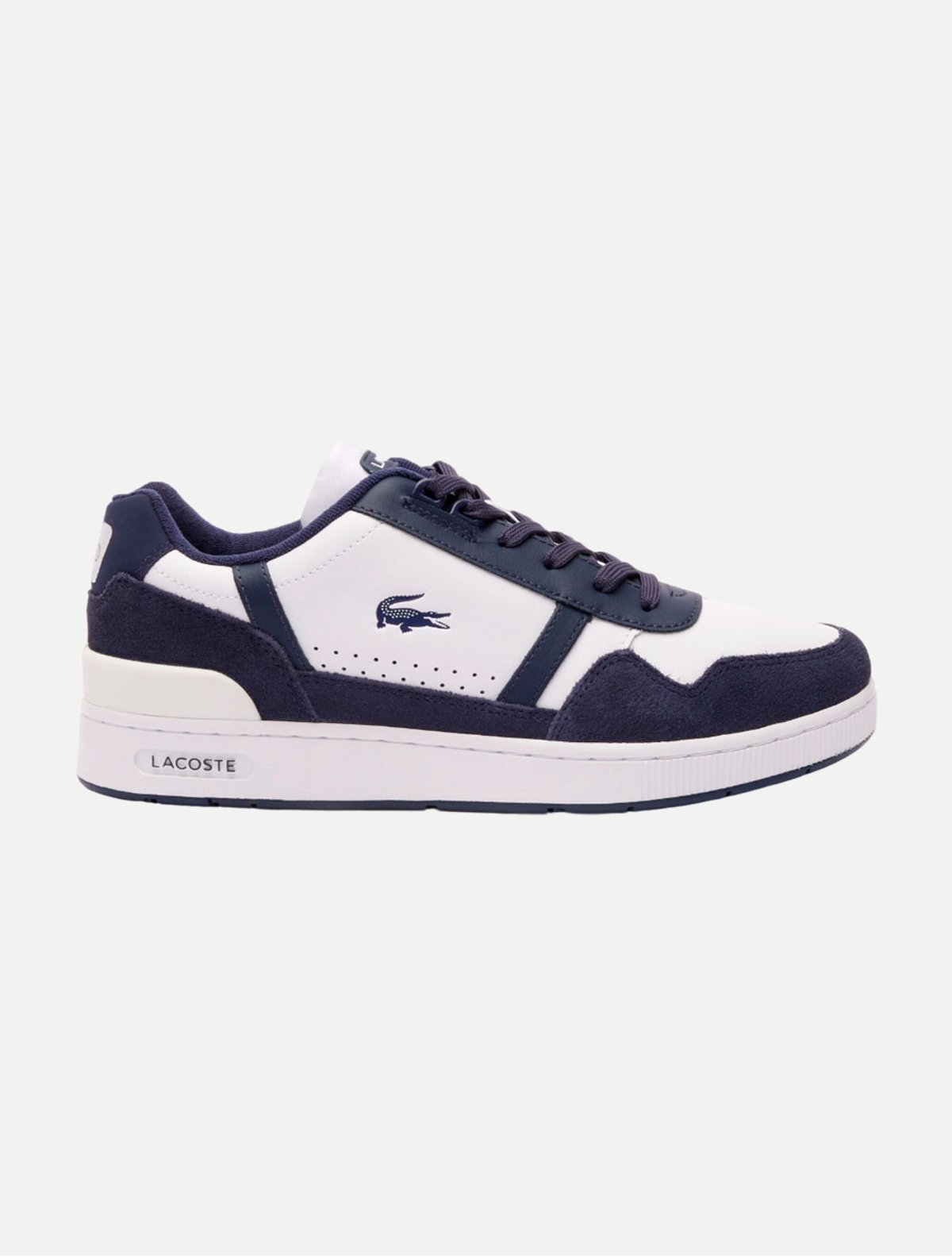 Tênis Lacoste Masculino T-Clip 46SMA0070BR Branco/Azul Marinho