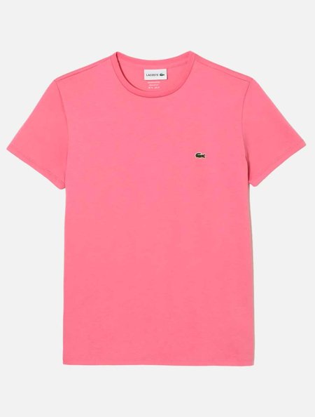 Camiseta Lacoste Masculina Pima Regular Fit TH6709 Rosa | Adamanto