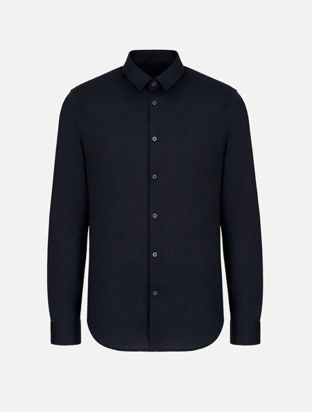 Camisa Armani Exchange Navy Masculina Slim 8NZC31ZN28Z Azul