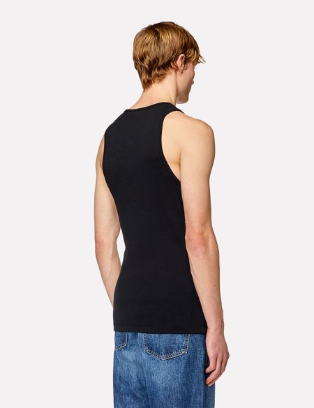 トップス Diesel 22ss Gradation D Logo Tank Top Black Tank top with cut-out Oval D logo
