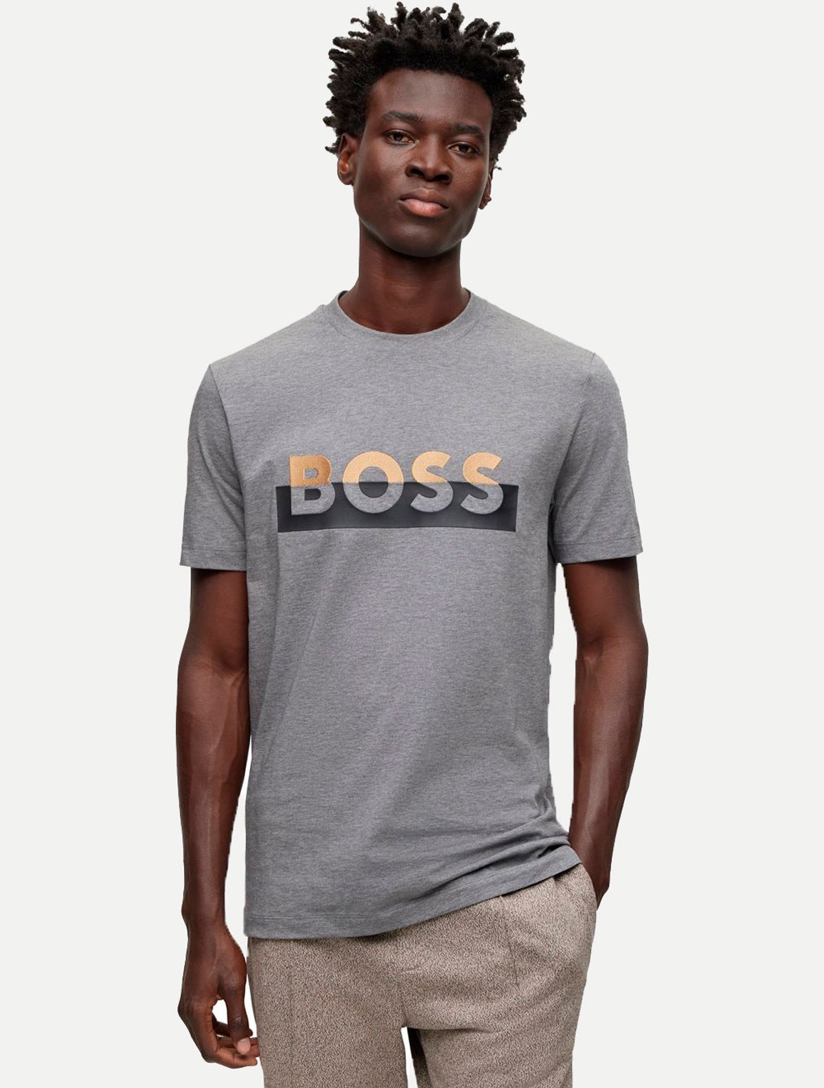アネッテドール 2004 Hugo Camiseta Hugo Boss Masculina Regular Tiburt 421 Mescla | Adamanto