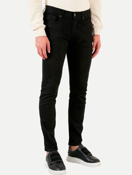 Calça Jeans Armani Exchange Masculina Slim Ax 6LZJ13 Preta