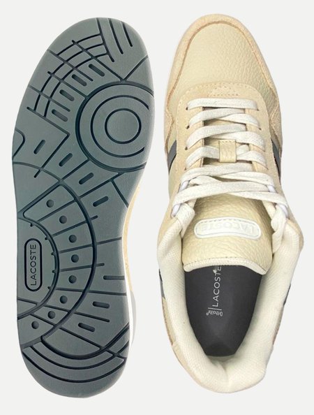 Tênis Lacoste Masculino T-Clip 47SMA0067BR2B7 Bicolor Creme Tênis Lacoste Masculino T-Clip 47SMA0067BR2B7 Bicolor Creme