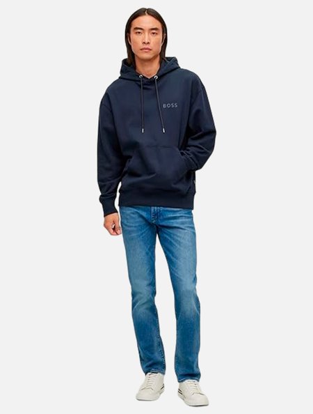 Blusa Hugo Boss Moletom Masculino Regular Sullivan 4 Azul Marinho