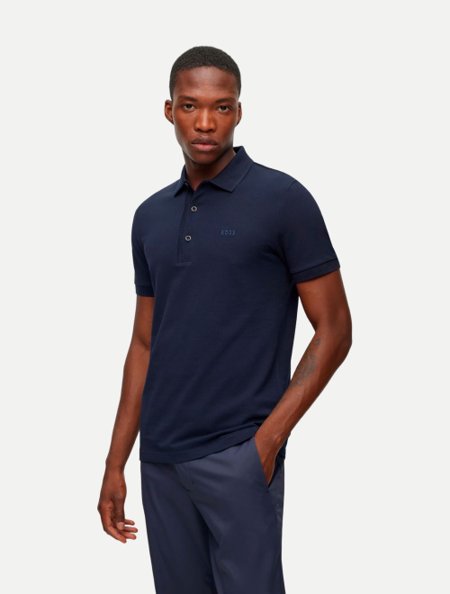 Polo Hugo Boss Slim Fit Paule Azul Marinho