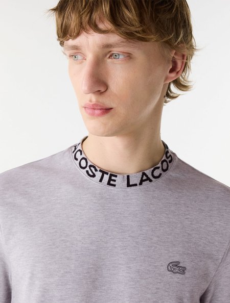 Camiseta Lacoste Masculina Regular Fit TH7488 Cinza | Adamanto Store