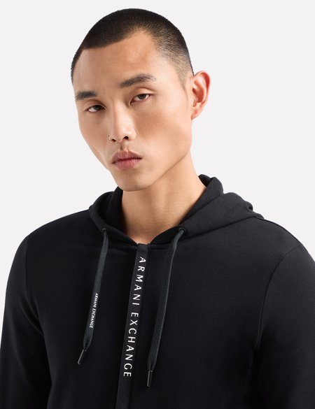Jaqueta Armani Exchange Masculina Moletom Regular Preta | Adamanto