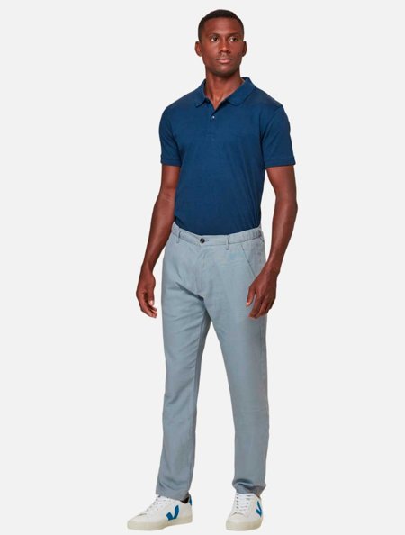 Polo Zak Masculina Slim Pima Interlock 43YC070 Azul Marinho