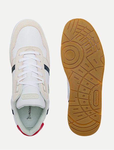 Tênis Lacoste Masculino T-Clip 40SMA0048BR407 Tricolor Br/Mr/Vm