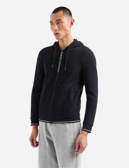 Jaqueta Armani Exchange Masculina Moletom Regular Preta | Adamanto