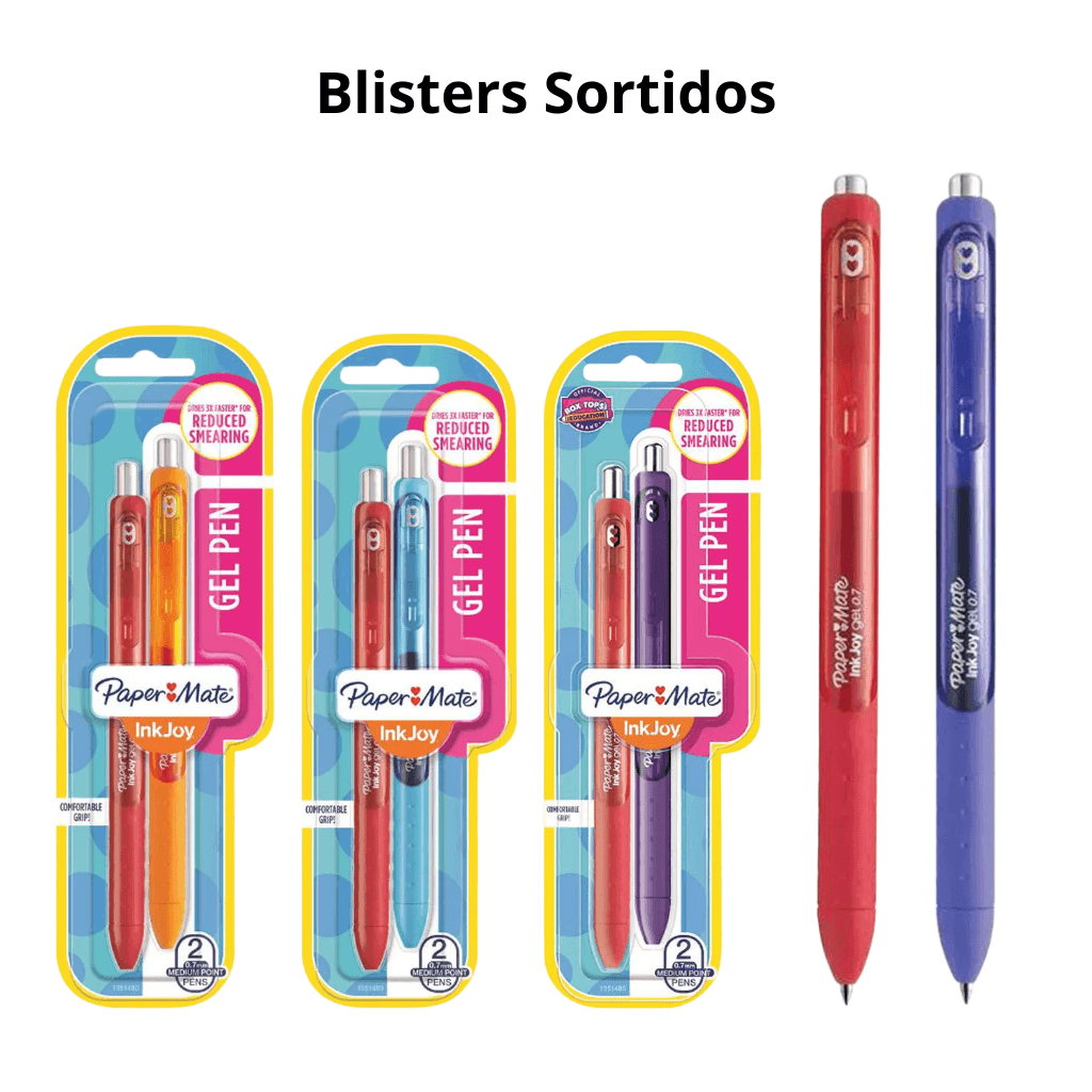 Caneta Gel InkJoy Retrátil 0.7mm Color Sortida - PAPER MATE - BLISTER 2 ...
