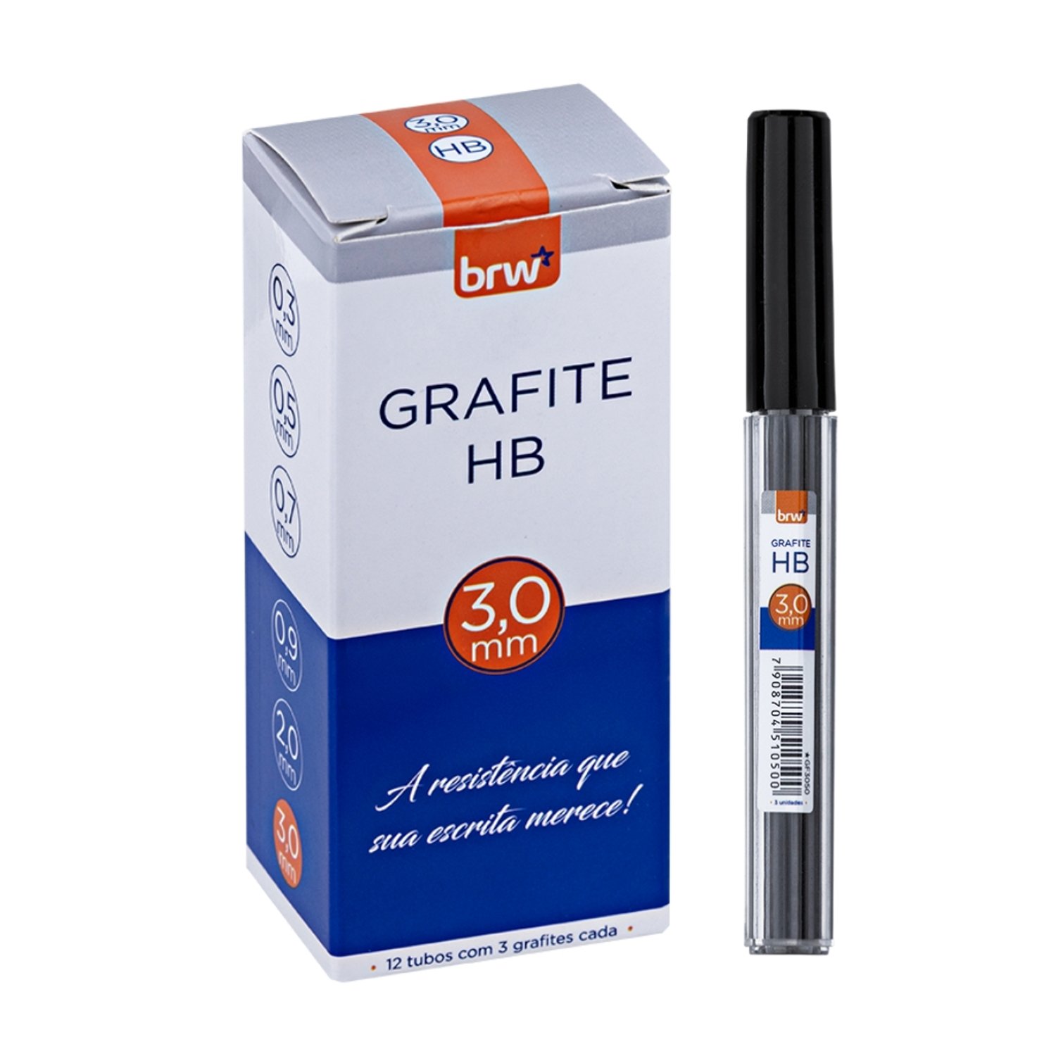 Grafite Hb 3.0mm 12 UND - BRW - CX 12 TUBOS | Atacado Papelândia