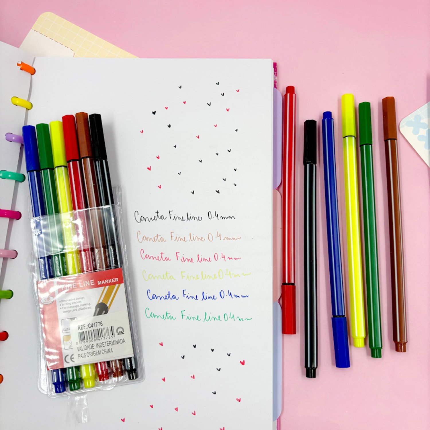 Caneta Fine Line Color 6 Cores - BLISTER | Atacado Papelândia
