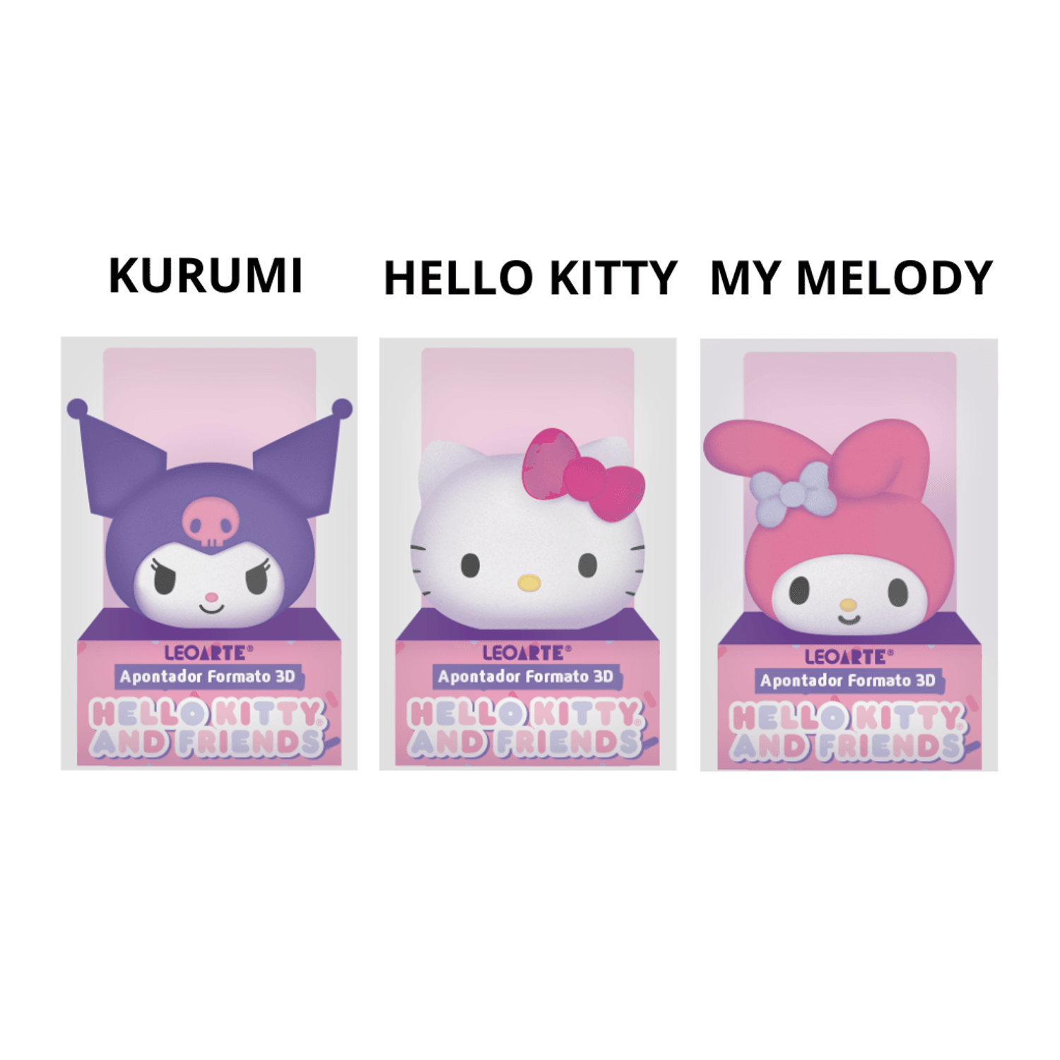 Apontador 3D Hello Kitty e Amigos - LEO e LEO - CX 16 UND | Atacado ...