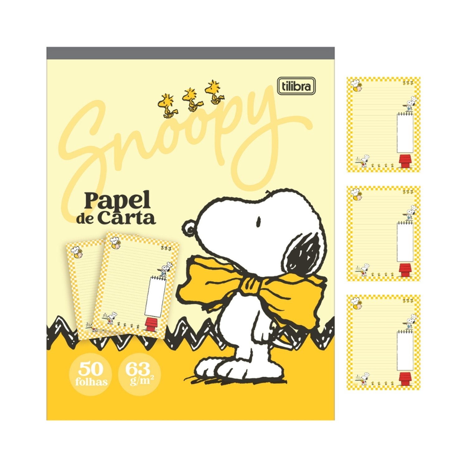 Caderno Colado Papel de Carta 50 fls SNOOPY - TILIBRA - UND | Atacado ...