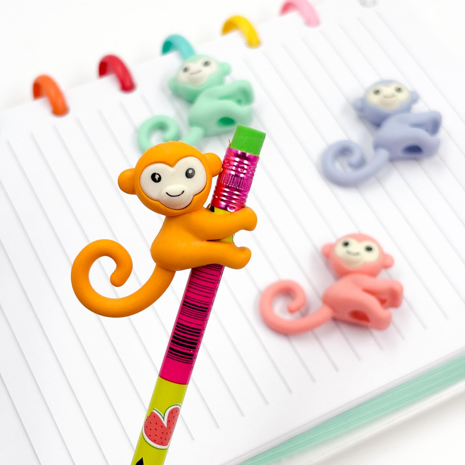 Borracha Fofa 3D Ponteira Macaco - IMPORTADO - 6 UN | Atacado Papelândia