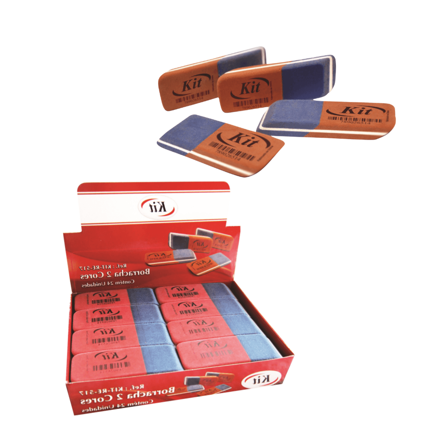 Borracha 2 Cores Apaga lápis/caneta - KIT OFICIAL - UND | Atacado ...
