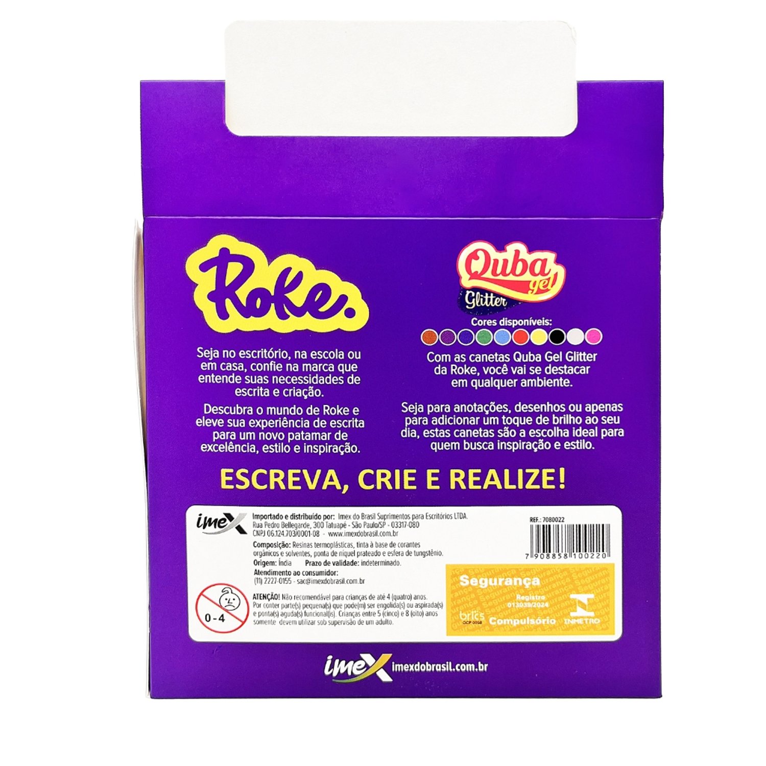 Pybugel Powder Caneta Gel Glitter 1.0mm Quba - ROKE - CX 50 UND | Atacado Papelândia