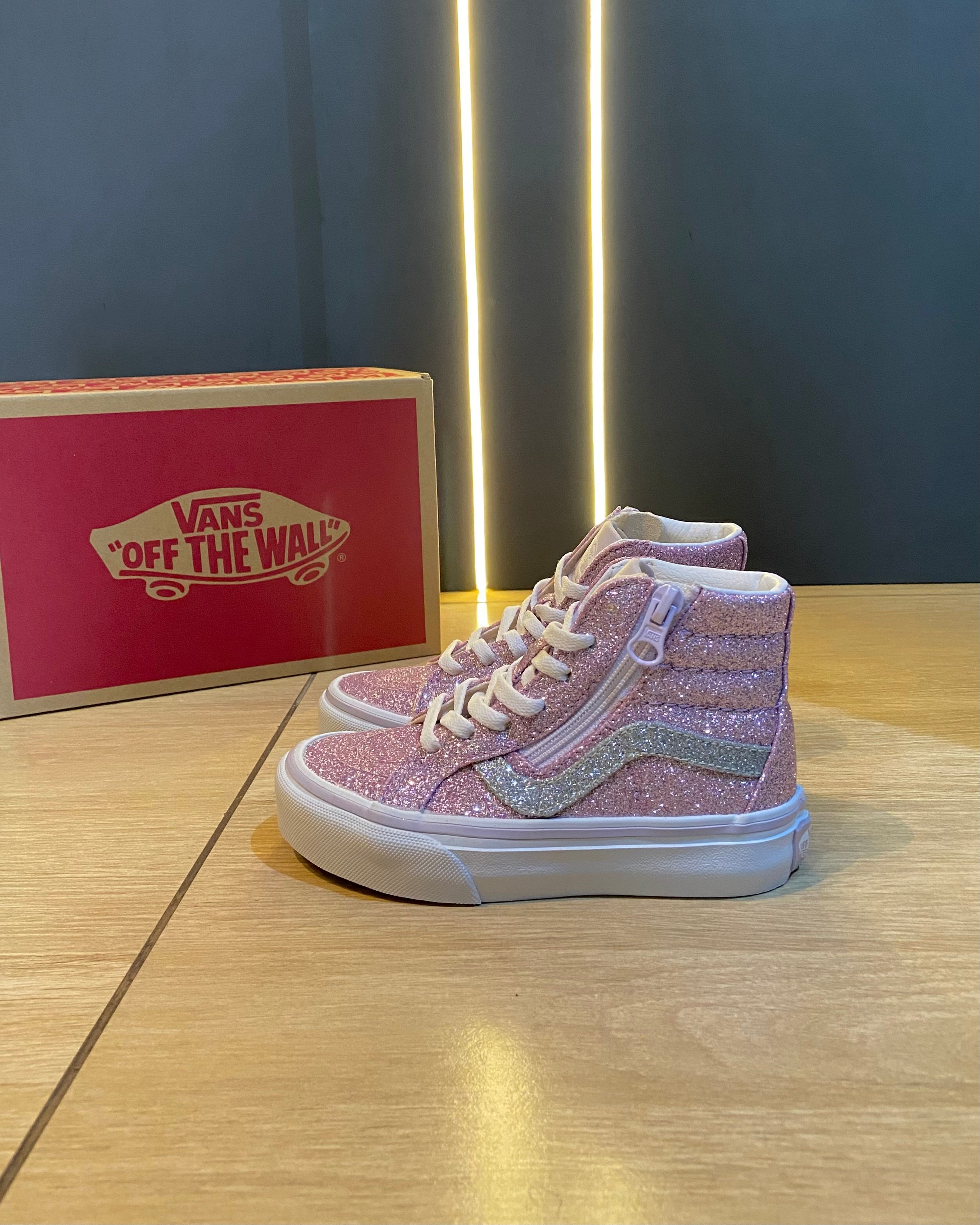 Tenis Vans Sk8 Hi Vans Brillantini Rosa Tênis Vans Infantil Sk8 Hi