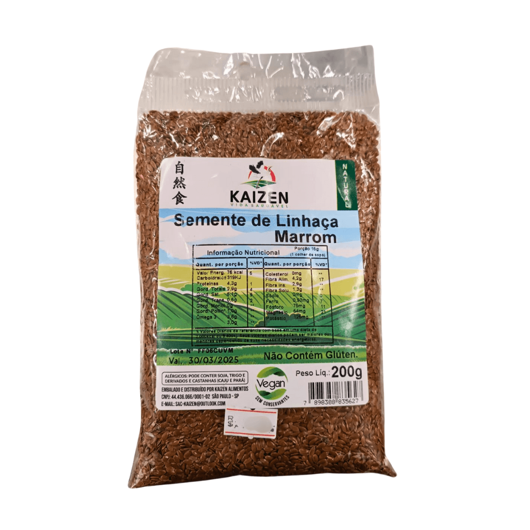 Semente de Linhaça Marrom Kaizen 200g | Rica em Ômega-3 e Antioxidantes ...