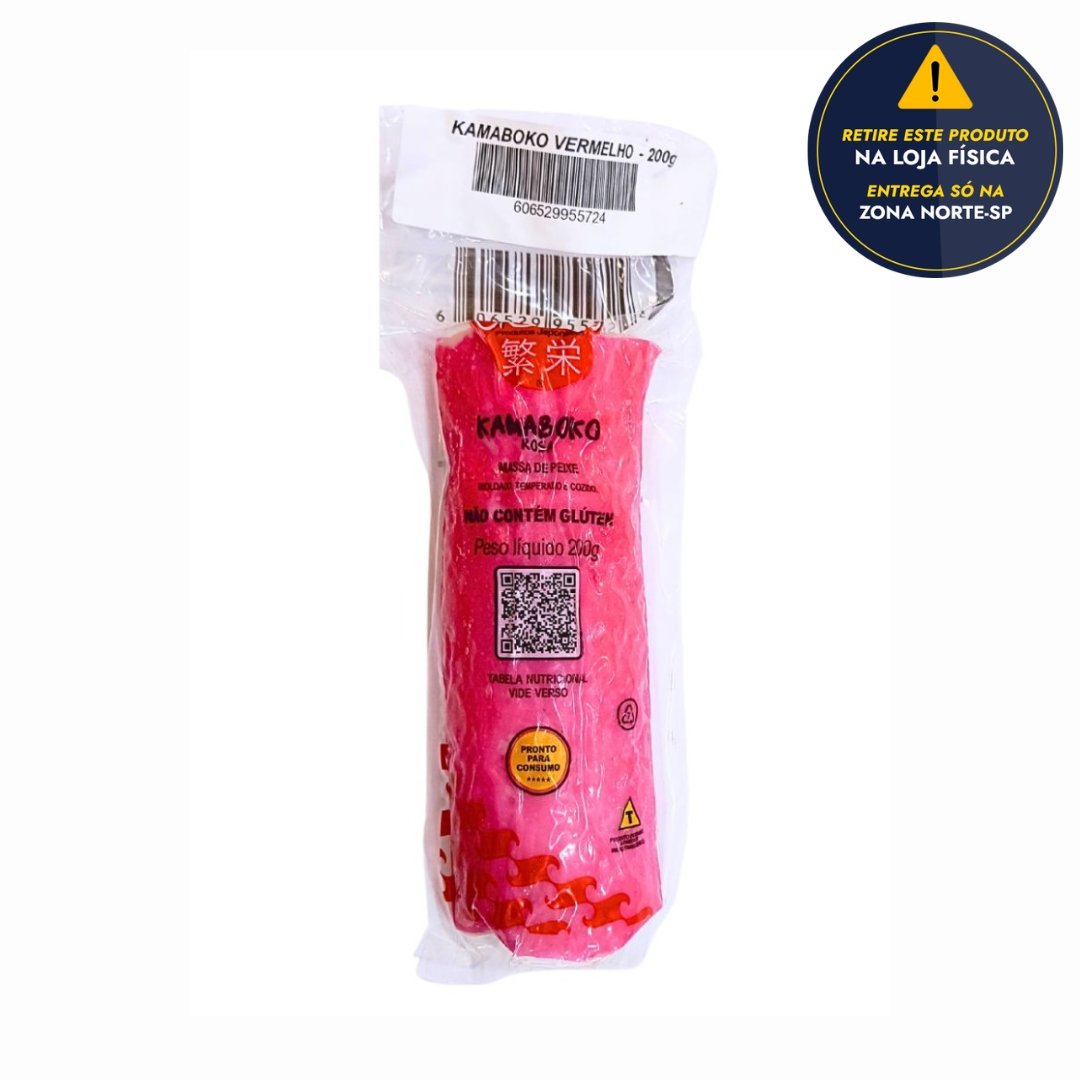 Massa de Peixe Kamaboko Vermelho Goro 200g - Sabor Japonês