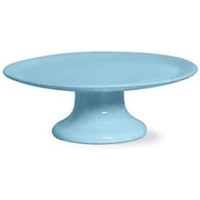 Prato de bolo com pé azul bebê | PorcelAna Home