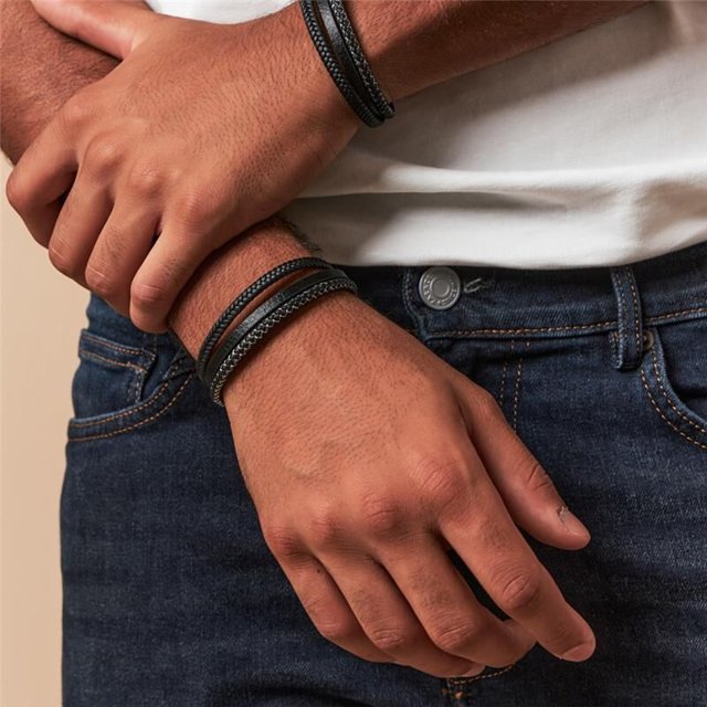 Pulseira Masculina em Couro 3 voltas | Luana Montargil