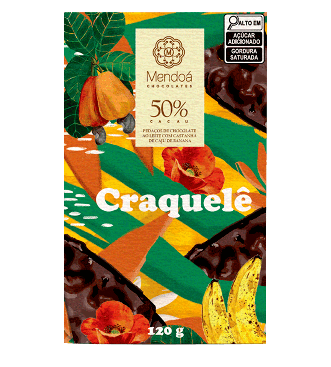 Craquelê - 50% de Cacau ao Leite com Castanha de Caju e Banana