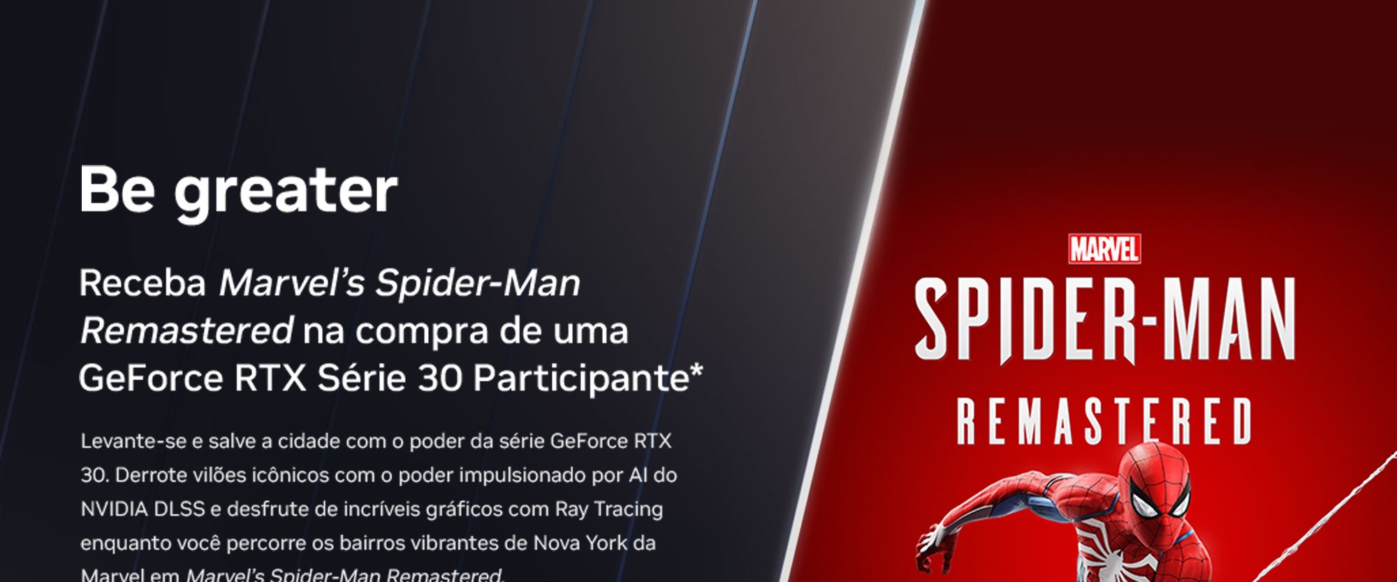 Marvel's Spider-Man Remastered já Disponível para PC com NVIDIA DLSS, DLAA,  Ray Tracing e Muito Mais, Notícias GeForce