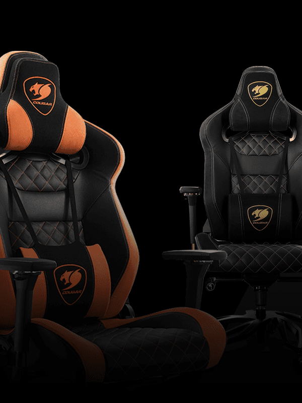 Cadeira de escritório Cougar Armor Titan Pro gamer ergonômica preta e royal  com estofado de couro sintético y suede
