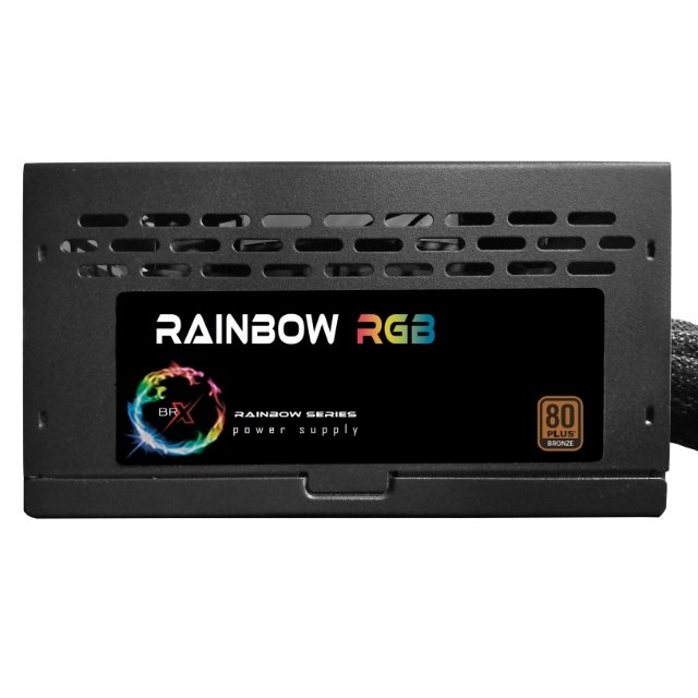 Fonte ATX 500W 80Plus Bronze BRX RGB RAINBOW PFC Ativo, Bivolt Automática