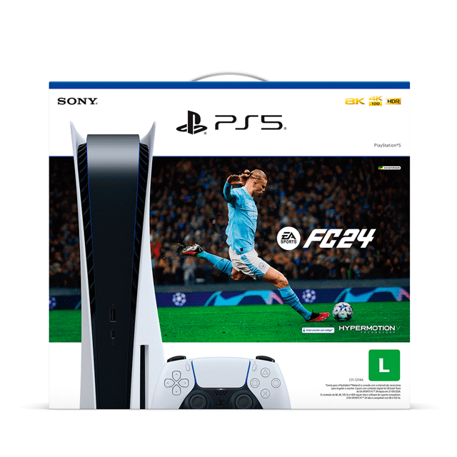 Console Sony PS5 (Playstation 5) Físico 825GB com Disco + Jogo FC 2024 + Controle sem Fio Sony