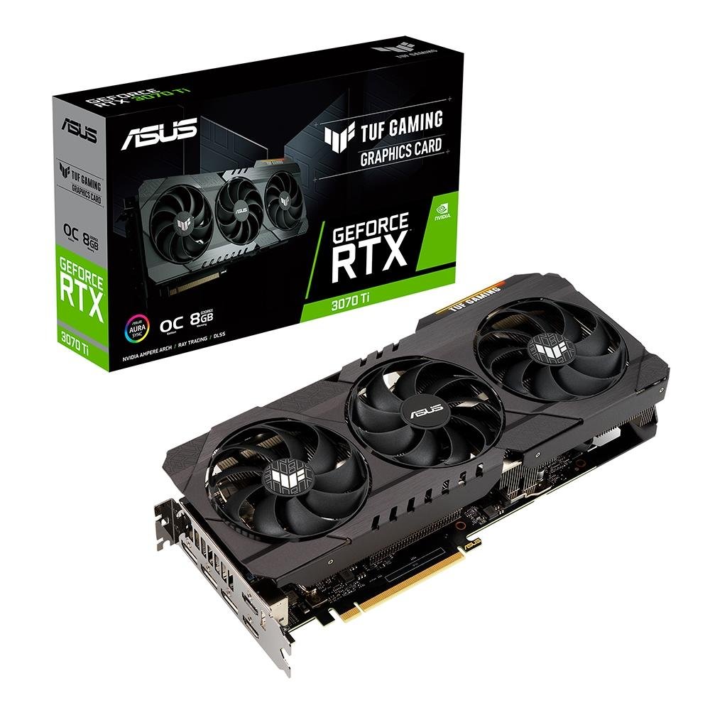 Placa de Video Asus TUF Gaming Geforce RTX 3070 Ti OC, LHR Placa de Video Asus TUF Gaming Geforce RTX 3070 Ti OC, LHR