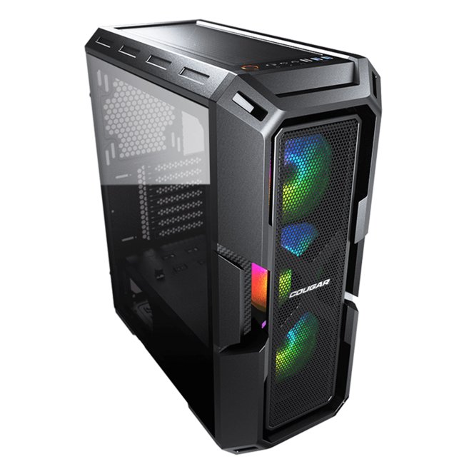 Gabinete Gamer Cougar MX440 Mesh RGB, Mid Tower, Vidro Temperado, ATX, Black, 3 Fans RGB, Sem Fonte - 3856C10.0007.