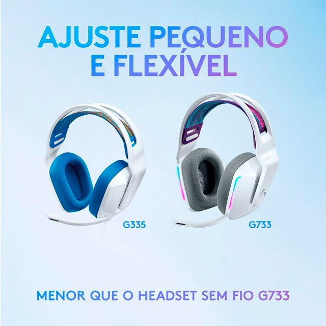 Headset Gamer Logitech G335, 3.5mm p/ PC-PlayStation-Xbox-Switch-Mobile, Driver 40mm, Arco Ajustáve Branco - 981-00101