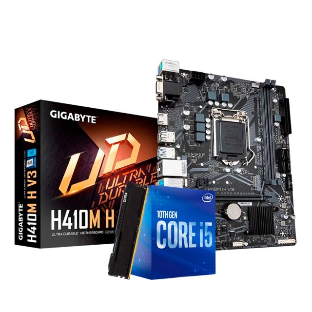 Kit Upgrade Processador Intel® Core™ i5 10400F + Placa Mãe Gigabyte H510M-H  + Memória 8GB DDR4
