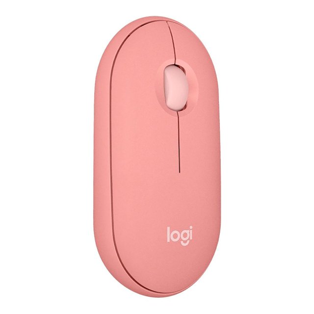 Mouse Logitech Pebble Mouse 2 M350s, Bluetooth e Pilha Inclusa, Clique Silencioso, Rosa - 910-007048
