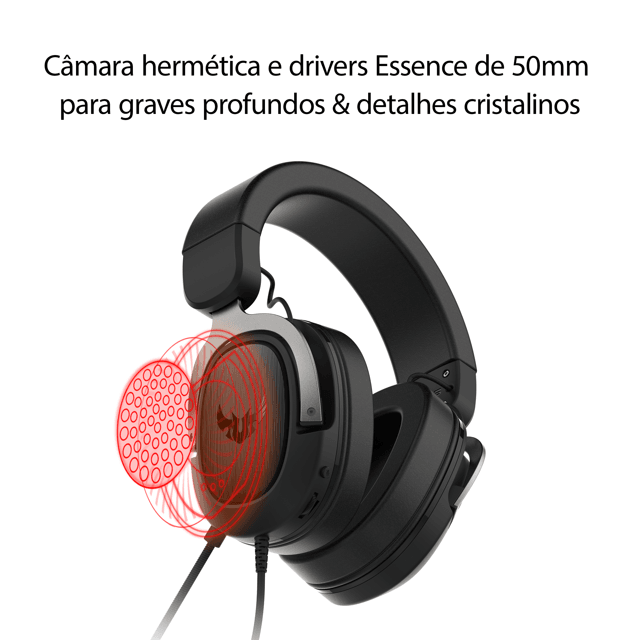 Headset ASUS TUF Gaming H3 (Gun Metal), 7.1 Canais, Conector 3.5mm